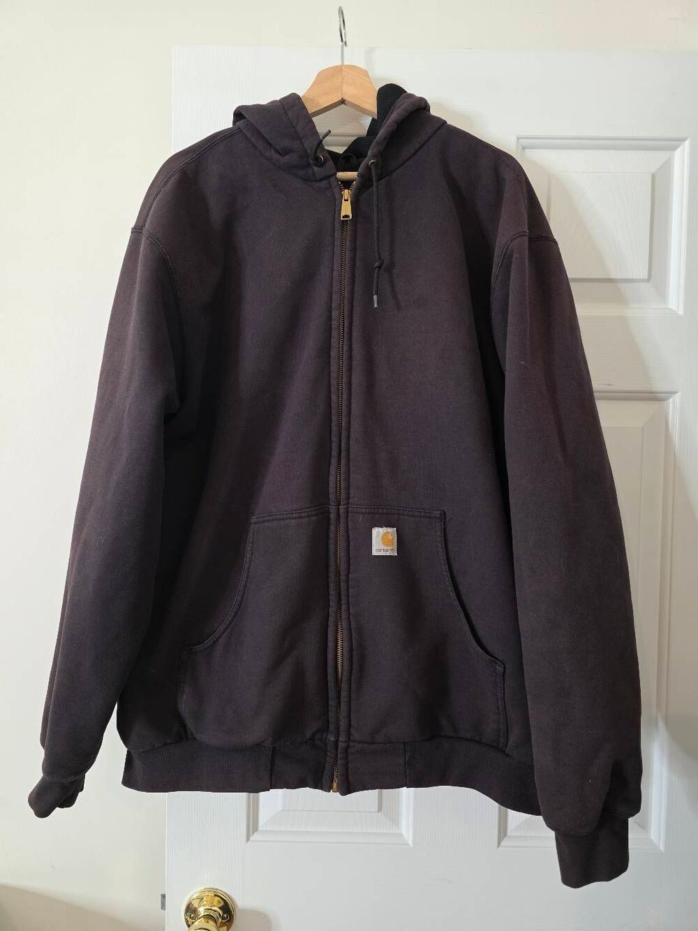Carhartt J149 Faded Black Thermal Lined Full Zip Hoodie Men’s XL Tall